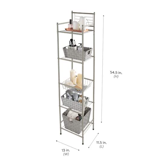 Bath Bliss Satin Nickel Bronze -Tier Storage Shelf